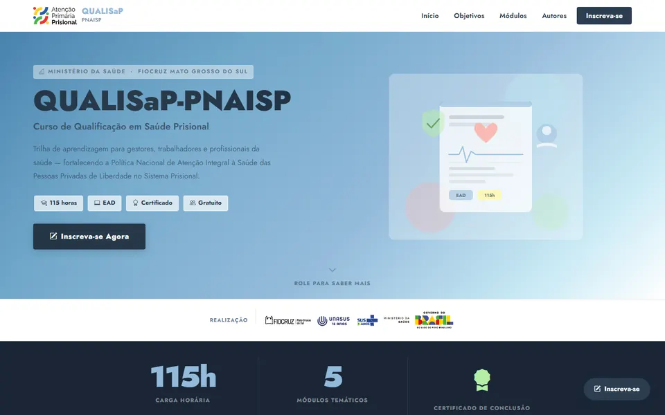 Tela do QUALISaP-PNAISP